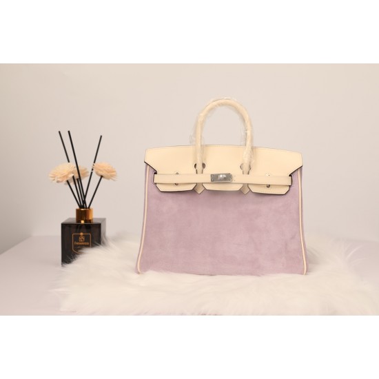 New platinum 25 suede models swift head layer cowhide spelling suede purple silver buckle hand sewing waxed thread Europe and the United States fashion universal hand sewing waxed thread all-steel hardware private customization batch 1600