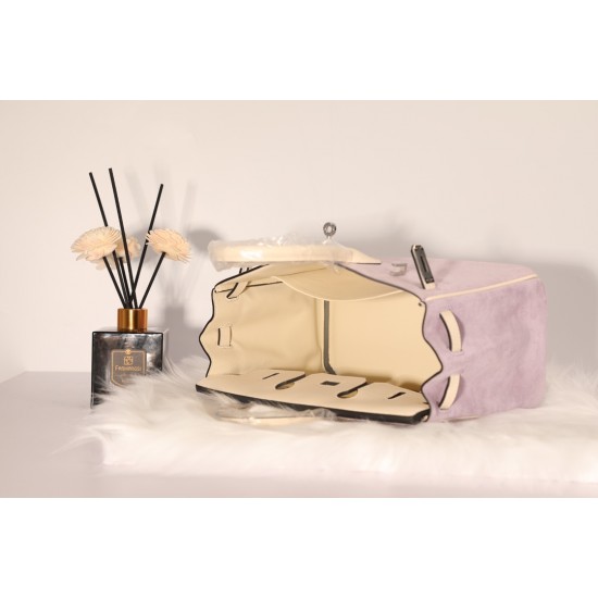 New platinum 25 suede models swift head layer cowhide spelling suede purple silver buckle hand sewing waxed thread Europe and the United States fashion universal hand sewing waxed thread all-steel hardware private customization batch 1600