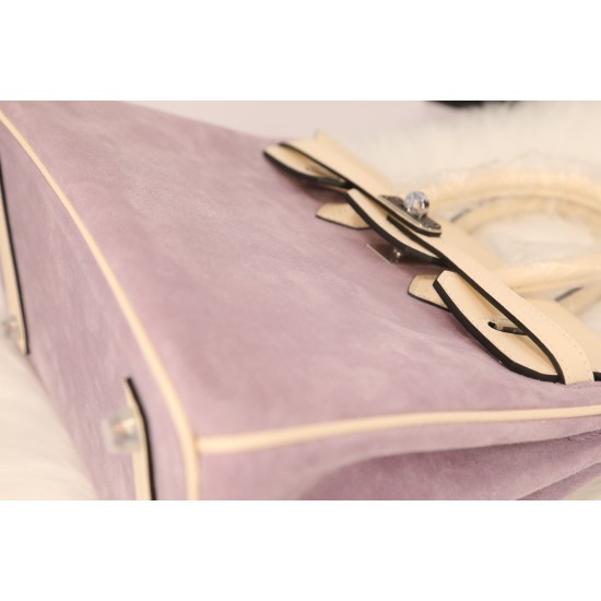 New platinum 25 suede models swift head layer cowhide spelling suede purple silver buckle hand sewing waxed thread Europe and the United States fashion universal hand sewing waxed thread all-steel hardware private customization batch 1600