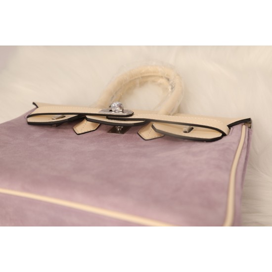 New platinum 25 suede models swift head layer cowhide spelling suede purple silver buckle hand sewing waxed thread Europe and the United States fashion universal hand sewing waxed thread all-steel hardware private customization batch 1600