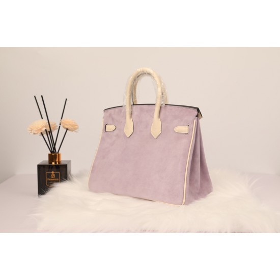 New platinum 25 suede models swift head layer cowhide spelling suede purple silver buckle hand sewing waxed thread Europe and the United States fashion universal hand sewing waxed thread all-steel hardware private customization batch 1600