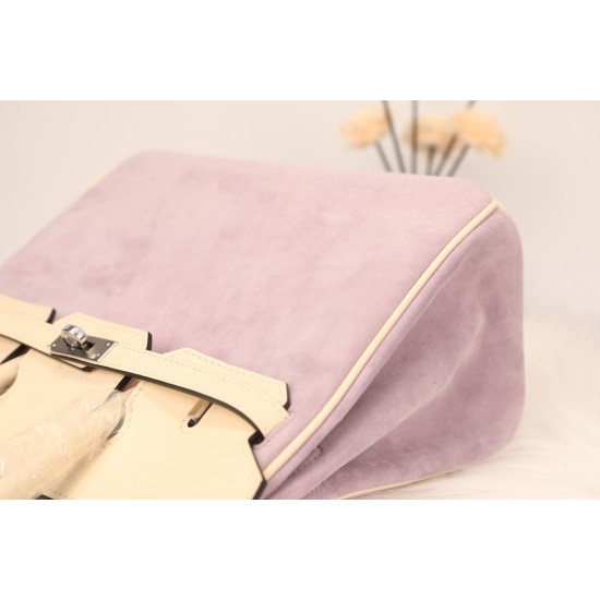 New platinum 25 suede models swift head layer cowhide spelling suede purple silver buckle hand sewing waxed thread Europe and the United States fashion universal hand sewing waxed thread all-steel hardware private customization batch 1600