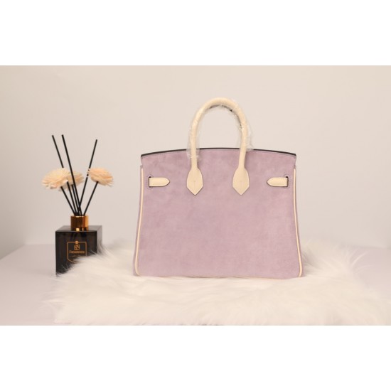 New platinum 25 suede models swift head layer cowhide spelling suede purple silver buckle hand sewing waxed thread Europe and the United States fashion universal hand sewing waxed thread all-steel hardware private customization batch 1600