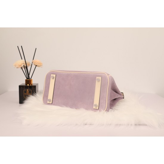 New platinum 25 suede models swift head layer cowhide spelling suede purple silver buckle hand sewing waxed thread Europe and the United States fashion universal hand sewing waxed thread all-steel hardware private customization batch 1600