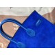 New Birkin Platinum 25cm Imported Suede Swift Leather Electro Blue Silver Buckle Counter synchronization Handmade beeswax thread sewing Pure steel hardware High-end customized batch 1600