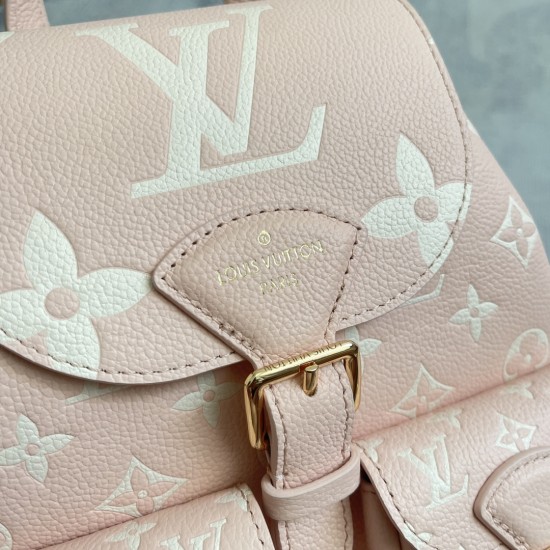 580 Exclusive customized real top-quality original variant chip M12987 Pink This Backup shoulder bag reinterprets the fresh tones of LV's Milky Way collection with soft brushstrokesMonogram Empreinte leather with elegant metal piecesMultiple pockets to ea