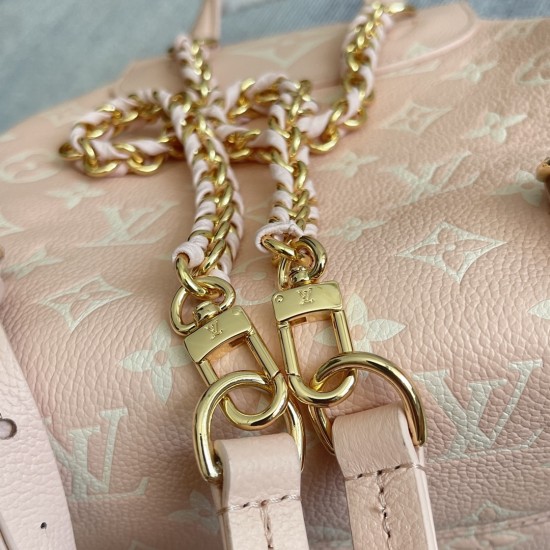 580 Exclusive customized real top-quality original variant chip M12987 Pink This Backup shoulder bag reinterprets the fresh tones of LV's Milky Way collection with soft brushstrokesMonogram Empreinte leather with elegant metal piecesMultiple pockets to ea