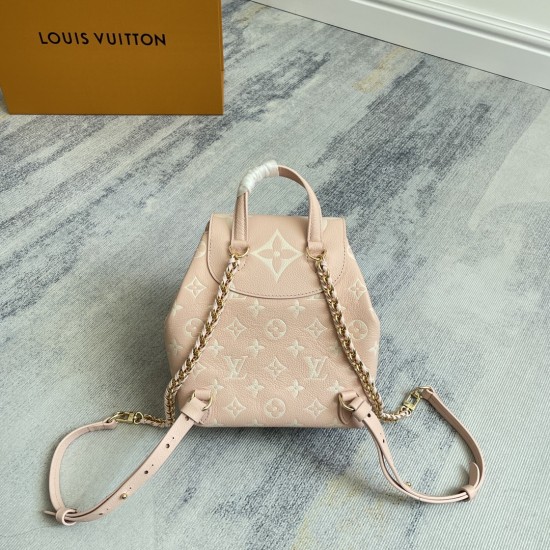 580 Exclusive customized real top-quality original variant chip M12987 Pink This Backup shoulder bag reinterprets the fresh tones of LV's Milky Way collection with soft brushstrokesMonogram Empreinte leather with elegant metal piecesMultiple pockets to ea