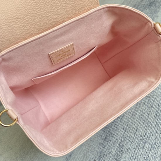 580 Exclusive customized real top-quality original variant chip M12987 Pink This Backup shoulder bag reinterprets the fresh tones of LV's Milky Way collection with soft brushstrokesMonogram Empreinte leather with elegant metal piecesMultiple pockets to ea