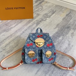 p520 EXCLUSIVE CUSTOMIZED ACTUAL M13679 TOP ORIGINAL ENHANCED DYNAMIC 163 This Venice shoulder bag from the Louis Vuitton x Takashi Murakami replica collection is made of Monogram denim with personalized cherry embroidery in a playful brushstroke of the J