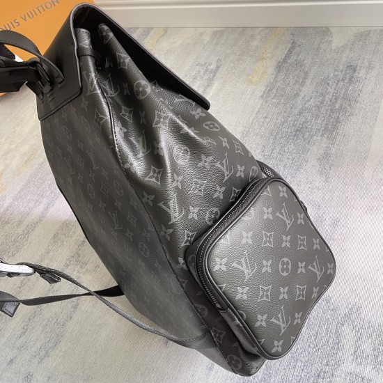 P500 exclusive customized real top original reinforced 163c01 top original black flower M45538TRIO shoulder bagTrio shoulder bag for Monogram canvas body with cowhide leather flap in the front pocket of the gold chain and other modern details in the embel