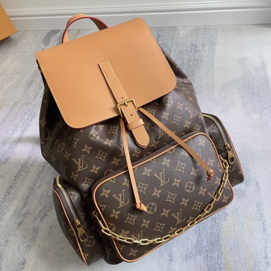 P500 exclusive customized real top original single enhanced version 163c01 top original single old flower M44658 BOSPHORE mountaineering duffel bag latest runway version Monogram mountaineering duffel bag name is Bosphore is a strait through Istanbul back