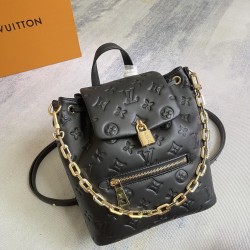 P540Exclusive customized real top-quality original variant chip M13357 black M13358 khaki Coussin Backpack small handbag in shoulder bag configuration noticeably joins the Coussin collection as soft Monogram-embossed leather incorporates the iconic LV pad
