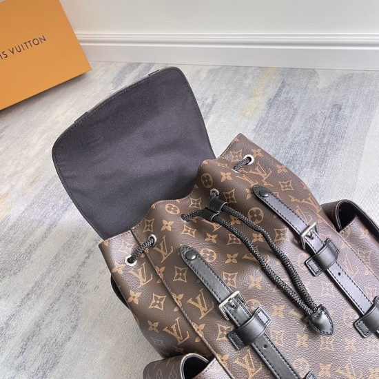 P400 Exclusive Customized Actual Top Original Reinforced Variable Chip M43735 Old Flower N41379 Black Check M41379 Black Flower M45419 Black Gray Multifunctional Christopher Shoulder bag with Monogram canvas interpretation of hiking bag's rugged and unpre