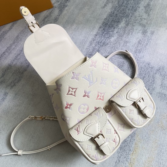 P580 Exclusive Customized Real Top Original Enhanced M15113 Beige Gradient Full Leather Embossed Shoulder Bag Series BACKUP Shoulder Bag M47072 This Backup Shoulder Bag is made from low-profile Monogram Empreinte cowhide leather with Monogram embossing Re