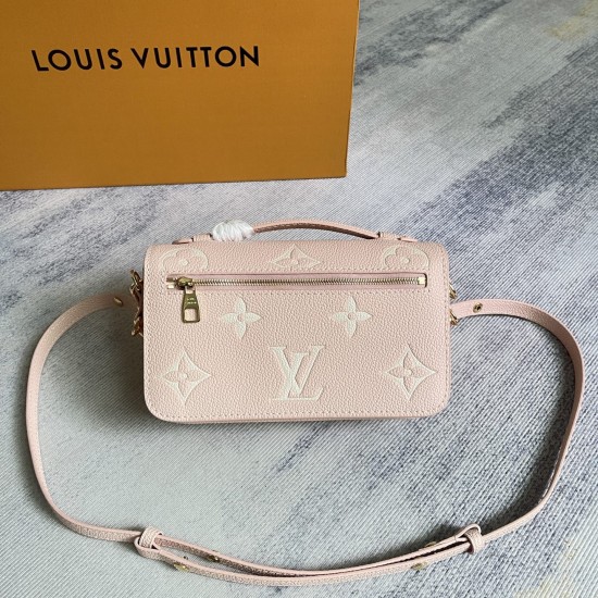 P460 Exclusive Customized Real Photo Dynamic 163c01 Chip Top Original Enhanced M14208 Pink Print This Pochette Mtis East West handbag is made from Monogram Empreinte embossed leather and showcases the brand's fusion of style and modernity with a tradition