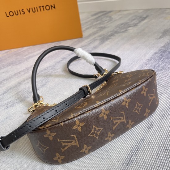 P260EXCLUSIVE CUSTOMIZED ACTUAL TOP ORIGINAL REINFORCED VARIANT CHIP M25223This Catchy pouch is made of canvas outlined in cowhide leather trim with a classic Monogram motif that pays homage to the brand's heritage for a smart alternative.Sharp shape make