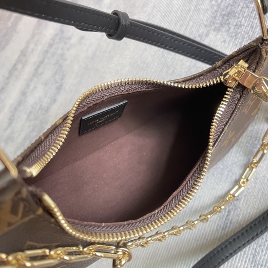 P260EXCLUSIVE CUSTOMIZED ACTUAL TOP ORIGINAL REINFORCED VARIANT CHIP M25223This Catchy pouch is made of canvas outlined in cowhide leather trim with a classic Monogram motif that pays homage to the brand's heritage for a smart alternative.Sharp shape make