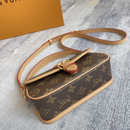 p220 Exclusive customized real shot of the top of the original single dynamic chip NANO DIANE handbags Model M83298 M83566 baby old flower quality upgraded upgraded lattice fabric counter synchronization electronic code chip in Monogram Empreinte leather 