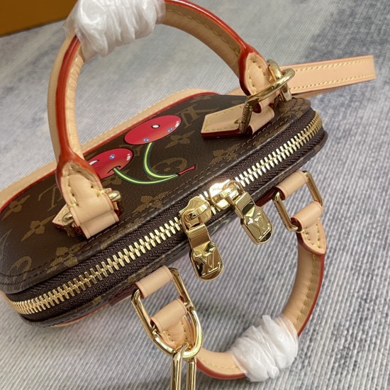 P360 Exclusive Customized Realistic Dynamic 163c Chip Top Original Reinforcement M13416 Old Fashioned CherryThe Nano Alma handbag combines Monogram-coated canvas with cowhide trim to create an exquisite silhouette in the cherry pattern of the Louis Vuitto