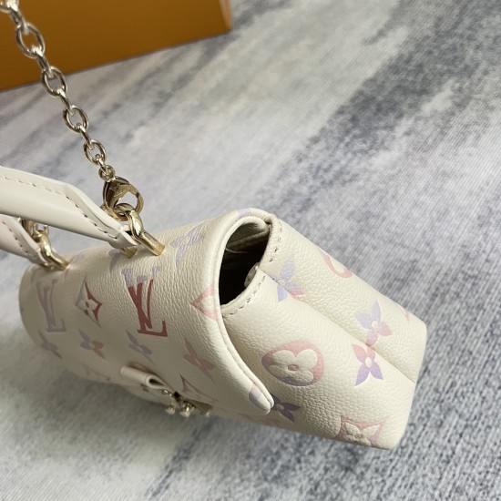 P380 Exclusive Customized Real Top Original Reinforced Semi-Steel 163 Chip M25596 Beige Gradient All Leather Chain Bag Tote Bag Seasonal New NANO MADELEINE Handbags This Nano Madeleine handbag is bathed in new season's phantasmagoric colors for an effortl