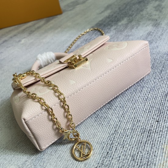 P360 EXCLUSIVE CUSTOMIZED ACTUAL TOP ORIGINAL ENHANCED VARIANT CHIP M12145 WHITE M12144 BLACK M12211 BLUE M13796 PINK CUSTOMIZED STEEL CLOSURE ON HEAD LAYER COWHIDE LeatherThis pocket-sized rendition of the Nano Madeleine bag in Monogram Empreinte leather