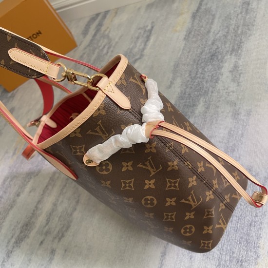 P400 Exclusive Customized Real Photo Dynamic Chip Top Original Reinforced M12257 Rose M11947 Yellow M12096 Large Red One of Louis Vuitton's classic designs, the Neverfull Bandoulire Inside Out Medium Handbag is now available in Monogram Canvas and Striped
