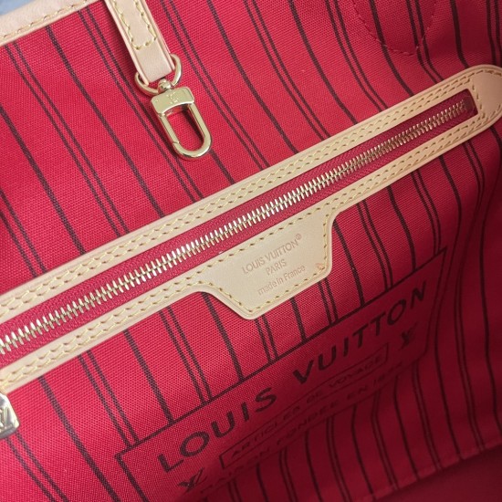 P400 Exclusive Customized Real Photo Dynamic Chip Top Original Reinforced M12257 Rose M11947 Yellow M12096 Large Red One of Louis Vuitton's classic designs, the Neverfull Bandoulire Inside Out Medium Handbag is now available in Monogram Canvas and Striped