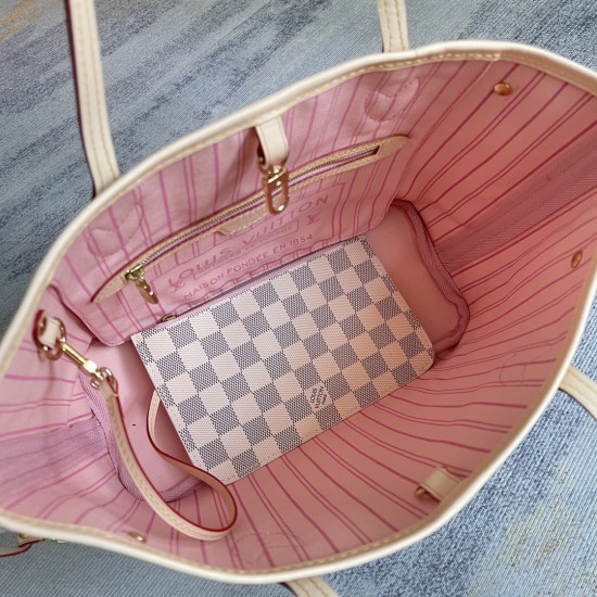 P260 Exclusive customized real photos of top quality original single enhanced variant chip N41359 non-red N41632 white apricot M41000 floral red M41245 rose red M40994 floral apricot NEVERFULL Small Handbag Neverfull Small Handbag Neverfull Small Handbag 