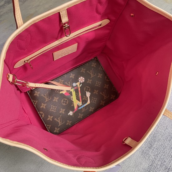 P430 Exclusive customized real photo Top quality original Dynamic 163c01 chip M13271 flower Top quality original real photo Top quality original home background This Neverfull medium bag from the Louis Vuitton x Takashi Murakami reissue collection is made