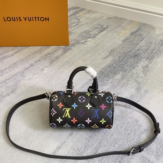 P300 EXCLUSIVE CUSTOMIZED ACTUAL TOP ORIGINAL HALF STEEL DYNAMIC CHIP EDITION 163C M13406 BLACK M13391 WHITE The Nano Speedy is shaped by Monogram-coated canvas and cowhide leather trimmings, and features a bright color palette in keeping with the spirit 