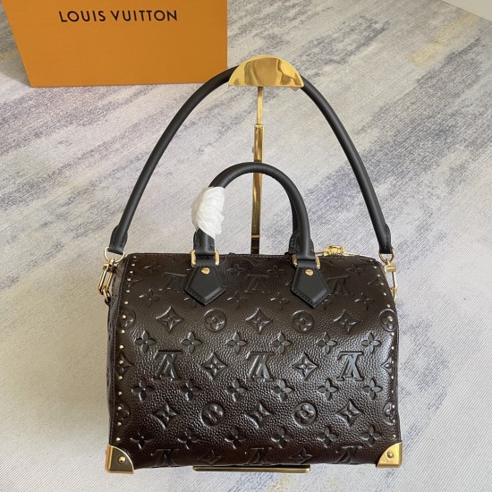 P590 Exclusive customized real shot top quality original single variable size chip M26392 This Speedy Trunk 25 handbag is a modern reinterpretation of Louis Vuitton's classic case, inheriting the genes of the brand's casemaking craftsmanship Select cowhid