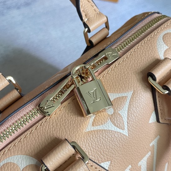 p480exclusive customized real photo top quality original reinforced variant chip M12713 earthy yellow silkphotographed in real life made of two-tone Monogram Empreinte leather adorned with the LV logo and Monogram floral motifsThe Speedy Bandoulire 20 han