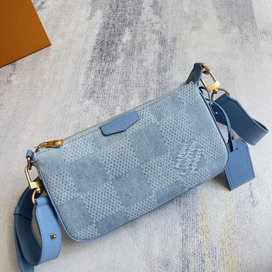 P380 Haiyuan foreign single Unique real home shot half steel MB163c chip version original leather this Speedy18Bandoulire handbag model M00204 denim material A grade hardware imported original canvas size 371556cM