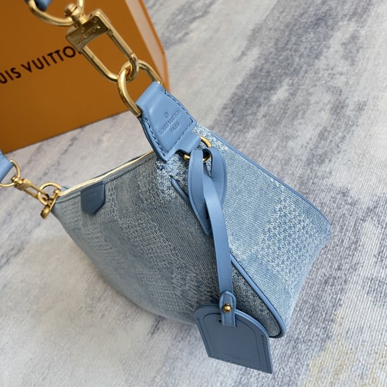 P380 Haiyuan foreign single Unique real home shot half steel MB163c chip version original leather this Speedy18Bandoulire handbag model M00204 denim material A grade hardware imported original canvas size 371556cM