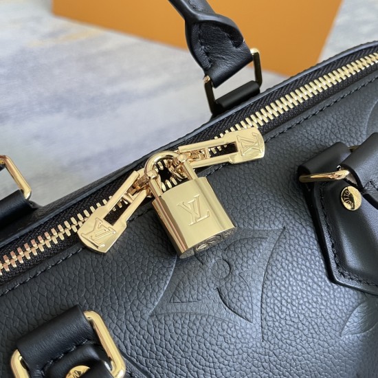 p520Exclusive Customized Real Top Original Enhanced Dynamic Chip M59273 Apricot M58951 Black Jujube Speedy Bandoulire 25 Handbag for Fall 2021 Wild at Heart Capsule Collection Notable Reproductions for Monogram Empreinte Leather Embossed with Oversized LV