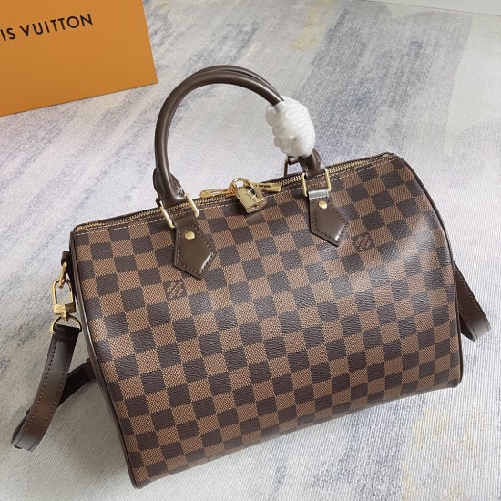 P300 Exclusive customized real photo Top Original Dynamic 163c01 Chip N40590 Brown 30 New hardware Top Original M41112 Brown 30 Exclusive background real photo The Speedy collection was originally designed for travelers in the 1930s and takes its name fro