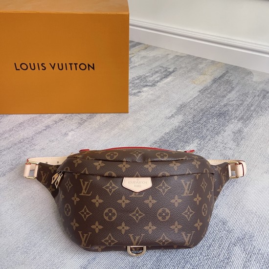 P260 EXCLUSIVE CUSTOMIZED REALISTIC DYNAMIC CHIP TOP ORIGINAL REINFORCEMENT M43644 Tailored from classic Monogram canvas and decorated with Louis Vuitton Paris leather patch, this fanny pack adds pure chic and casualness to a sporty look. It can be used a