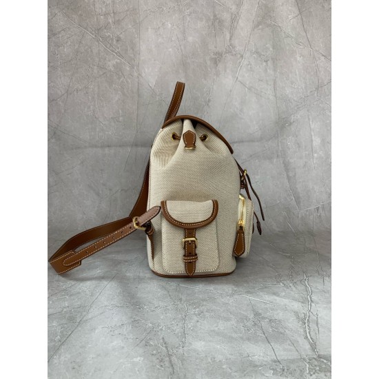 P7605BZ042 Canvas and the original imported calf leather perfect match thick wear linen blend lining using casual style design style fashion simple high-level and then fused with exquisite handmade craftsmanship to add a number of pockets storage shoulder