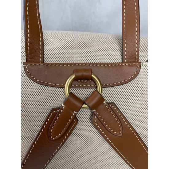 P7605BZ042 Canvas and the original imported calf leather perfect match thick wear linen blend lining using casual style design style fashion simple high-level and then fused with exquisite handmade craftsmanship to add a number of pockets storage shoulder