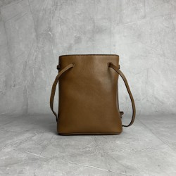 p4805NF460 brown new mini bucket bag made of top imported lambskin leather is super soft and cost-effective can manage a variety of styles very playful and lovely can be shoulder crossbody handheld shoulder shape varied bag is small but very able to load 
