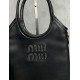 p6305BA281 black miu new mini tote bag new size compact cute adaptable high fashion chic and versatile details exquisite exquisite classic embossed letters logo add a distinctive style and recognition continue Miu retro style casual and unrestrained with 