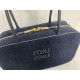 p8005BB117 corduroy blue MiuMiu new corduroy briefcase fashion and classic fusion of sophisticated casual lazy corduroy fabric with calfskin leather texture is soft and durable than the all-leather model is lighter and more versatile color both appearance