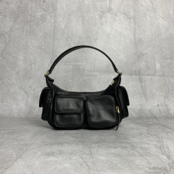 P8805BC146 black M this year's most special style biker bag using top imported lambskin leather soft cotton satin lining multi-pocket design blurring the boundaries of functionality and decorative personality distinctive can manage a variety of styles can