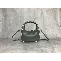 P7005BC125 stone cement gray with white MiuMi new MiuWander handbags new bold color scheme using the top imported calfskin leather vintage frosted hardware using the round lonely curve retains the playful sense of expression of sports elegance style and c