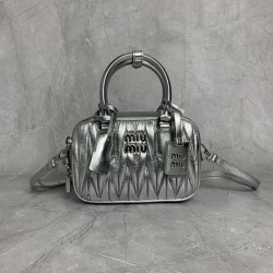 p8805BB123 silver M new too pretty bowling handbags imported lambskin classic brand iconic Matelasse texture embroidery vintage frosted hardware to retain the proper sense of playfulness bag type overall stiff and shaped full of personality can be sweet o