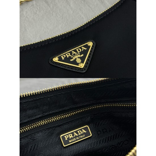 F490 with counter counterpart full set of packaging exclusive customized new crescent moon bag black 1BH222 multifunctional crossbody bag this ReNylon handbag is made of recycled nylon fabric exquisite and versatile fusion of archival library styling and 