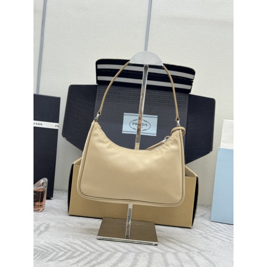F270 with counter to the version of the full set of packaging exclusive customized explosive models leather shoulder armpit bag Bailat hardware Hobo2005 women's nylon shoulder bag 1NE204 using imported original parachute fabric handle cross grain cowhide 
