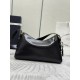 F670 with counter counter version of the full set of packaging exclusive customized new Aimee underarm bag wrinkled patent leather 1BC229 small this leather Hobo underarm bag design temperament simple imported calfskin front metal triangle enamel logo wit