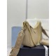 F580 with a full set of the right version of the counter packaging exclusive custom upgraded version of the three-in-one new 1BH204 cross grain nude apricot gold hardware nylon Hobo hand-carrying armpit bag Netroots Sisters crazy grass popular in the fash